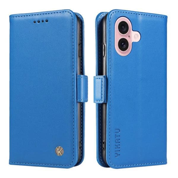 Coque Etui Beskyttelse - ANDERLEDES - iPhone 16 - PU Læder - Magnetisk Lukning - Himmelblå