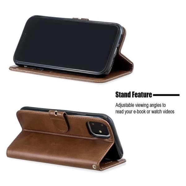 iPhone 11-fodral - ANNORLUNDA - Brun - Stötsäker - Med stöd - Retro elegant