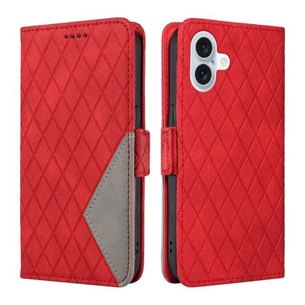 Etui med Klap - ANDERLEDES - iPhone 16 Plus - PU Læder - Magnetlukning - Rød