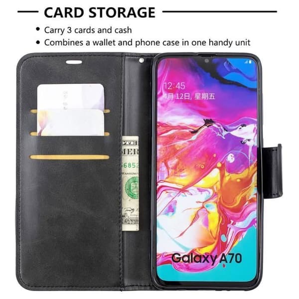 Hus - ANDERLEDES - Samsung Galaxy A70 - Blød - Sort - Stødabsorberende - Støtte