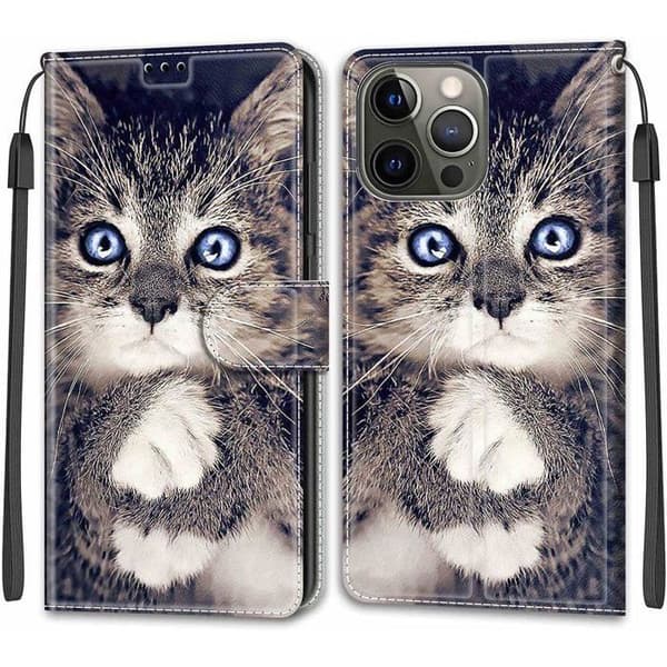 Skal - ANNORLUNDA - iPhone 13 Pro - PU-läder - Stötsäker - Mönster Handledsrem