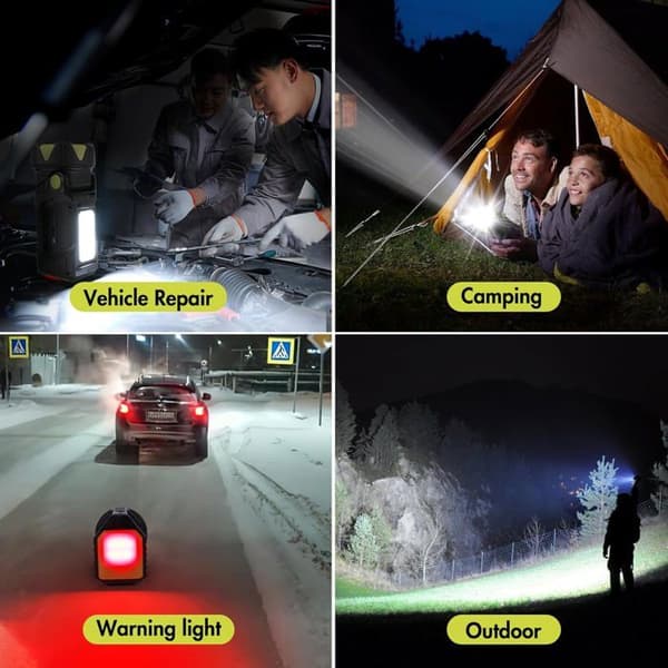 Taskuvalaisin / ladattava - erittäin kirkas LED - USB-virtapankki - 8 tilaa