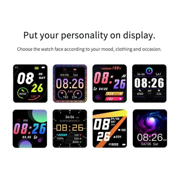 Smartwatch - TOUCHELEX - Sirius - Sundhedsovervågning - Sort - 1.52'' TFT-LCD