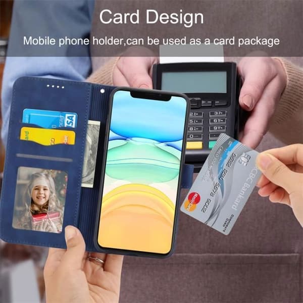iPhone 11 - AUTREMENT - DEF8 Conquer - PU-nahka - Lompakko - Sininen