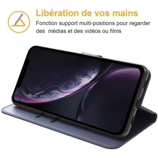 Telefonfodral - ANNORLUNDA - iPhone XR - PU-läder - Magnetflik - Blå