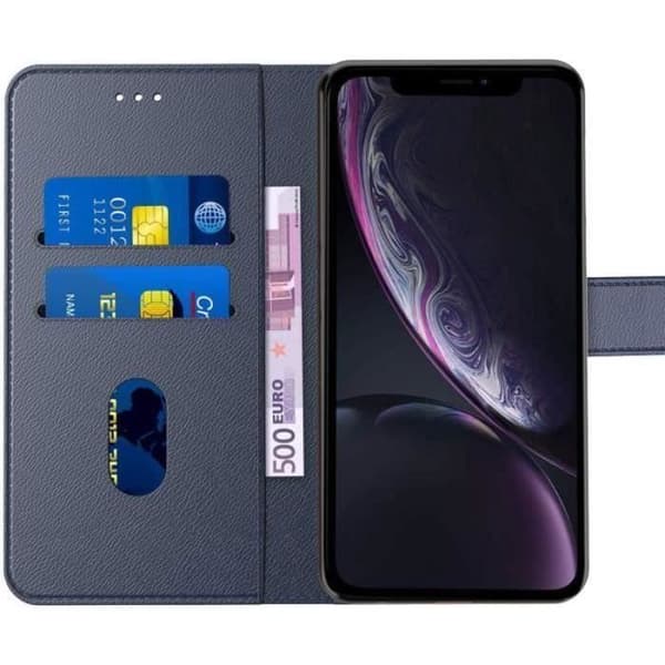 Telefonfodral - ANNORLUNDA - iPhone XR - PU-läder - Magnetflik - Blå