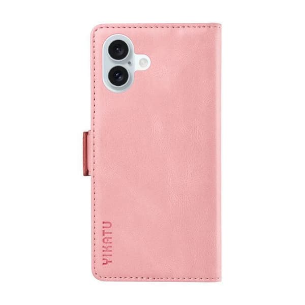 Mobilskal - ANNORLUNDA - Apple iPhone 16 Plus 6.7" - Läderfodral - Fullständigt skydd - Retro rosa