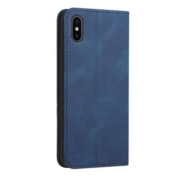 Telefonetui - ANDERLEDES - iPhone X - PU læder - Blå - Fleksibel