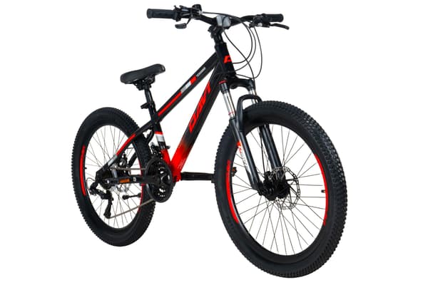 Drengecykel Davi Terrano 24″, 130-160 cm, 21 gear, Rød/Sort