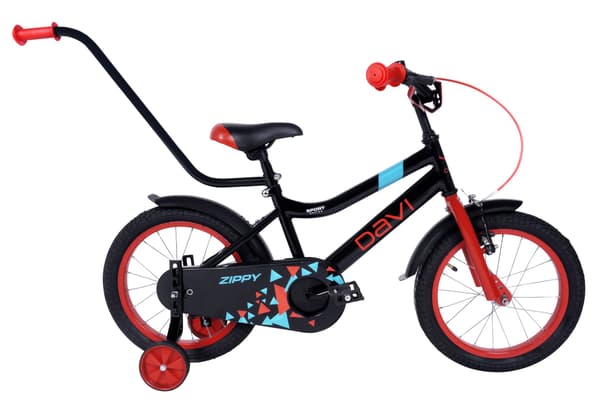Drengecykel Davi Zippy, 16", 95-110 cm, 1 gear, Sort