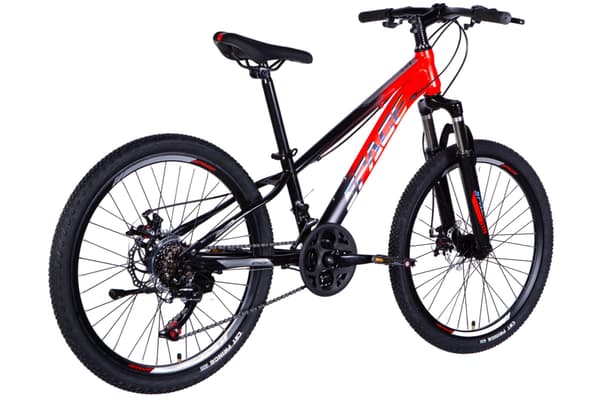 Drengecykel Mars 24", 130-160 cm, 21 gear, Sort/Rød
