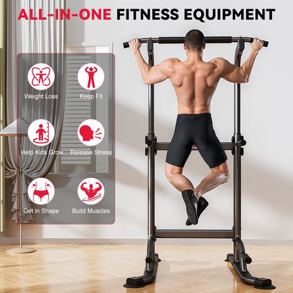 Justerbart Power Tower Dip Station med Pull-Up Bar, Multifunktionelt Træningstårn til Hjemmet