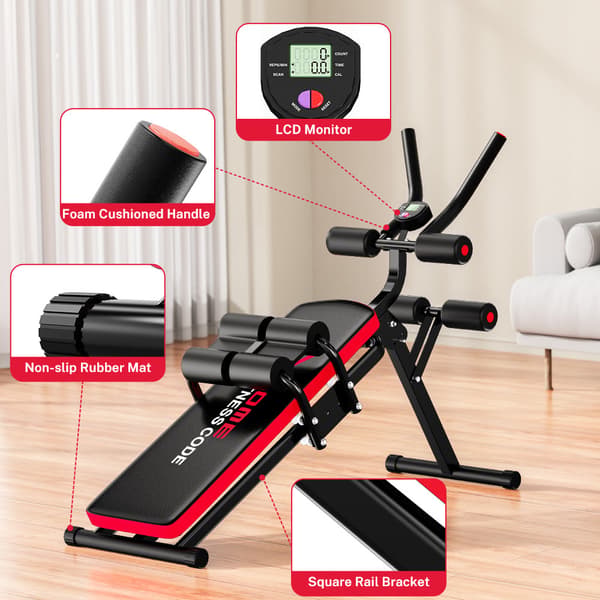 Sammenklappelig Mavetræner med LCD-display, 3 Modstandsniveauer, Core Trainer op til 150 kg