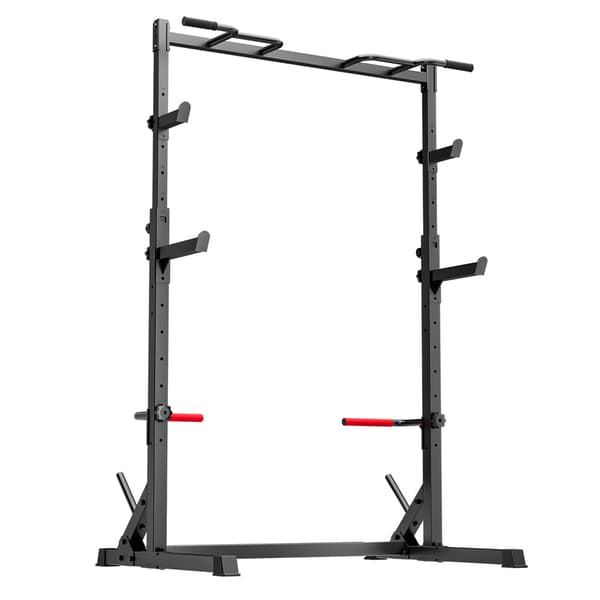 Squat Half Rack til Hjemmetræning, Pull-up Stang, J-Hooks & Safety Arms, 300 kg