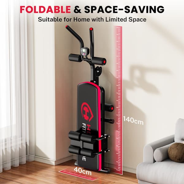 Sammenklappelig Mavetræner med LCD-display, 3 Modstandsniveauer, Core Trainer op til 150 kg