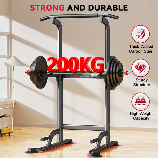 Justerbart Power Tower Dip Station med Pull-Up Bar, Multifunktionelt Træningstårn til Hjemmet