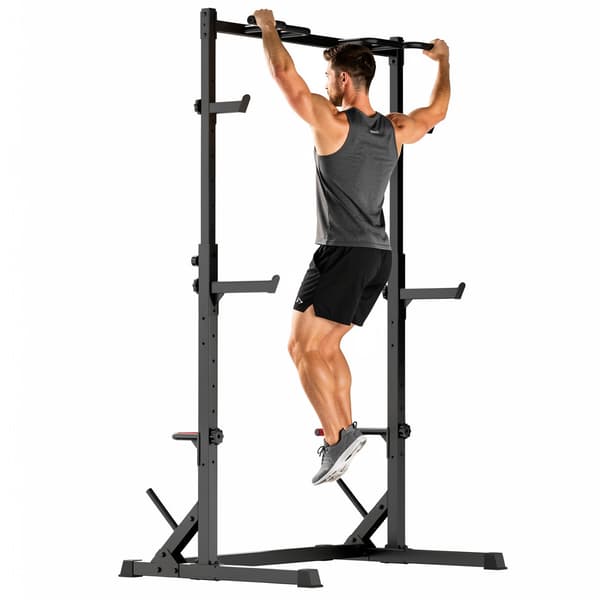 Squat Half Rack til Hjemmetræning, Pull-up Stang, J-Hooks & Safety Arms, 300 kg