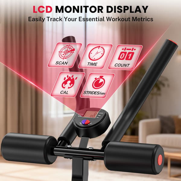 Sammenklappelig Mavetræner med LCD-display, 3 Modstandsniveauer, Core Trainer op til 150 kg