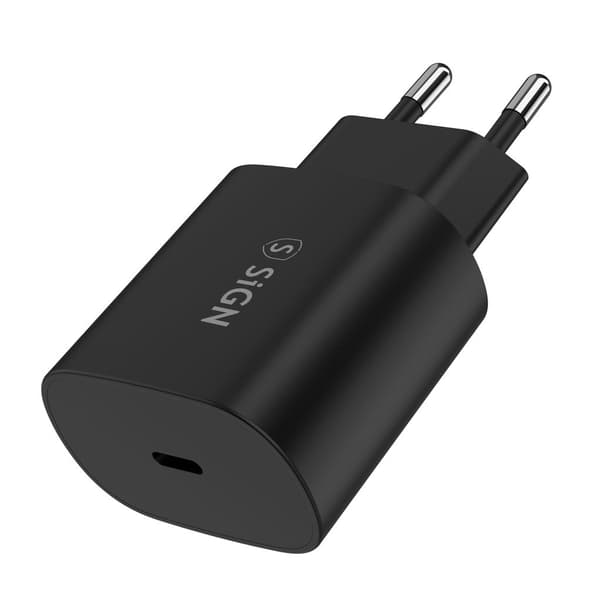 SiGN USB-C Hurtigoplader 25W 3A - Sort