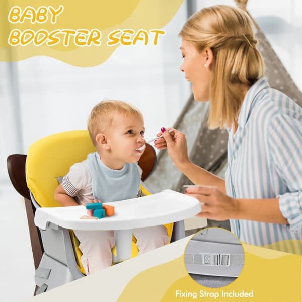 6-i-1 konvertibel barnstol, 5-punktssele, bricka