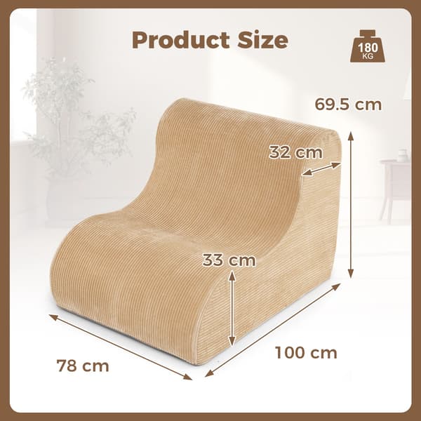 Buet gulvsofa, maskinvaskbart trekk, beige