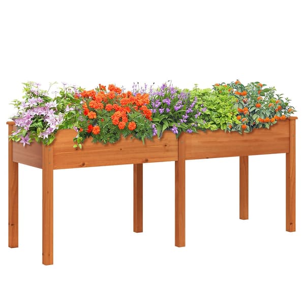 Højbed til udendørs have med ben, 185x58x77 cm træ