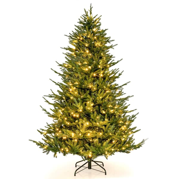 Forbelyst kunstig juletre 213 cm, 8 moduser, varm hvit LED