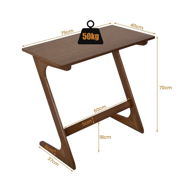 Z-formet bambus sidebord – Pladsbesparende sofabord