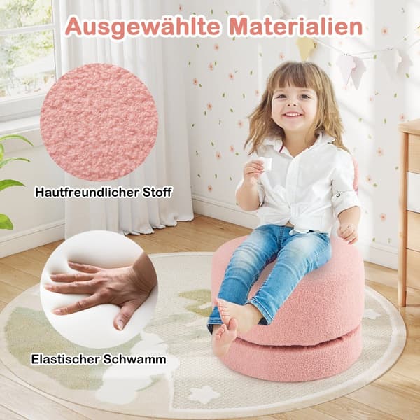 2-delte barnesvingstoler, rosa, buet rygg, skumsete