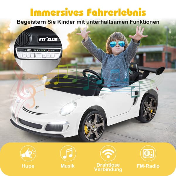 Elbil for barn 12V, fjernkontroll, LED-lys, firehjulsdrift