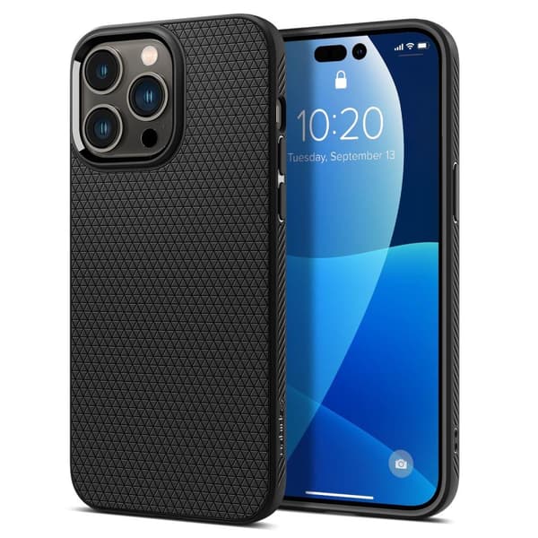 Spigen Liquid Air Deksel til iPhone 14 Pro - Matt Svart
