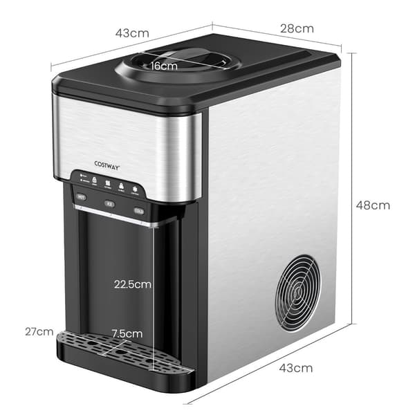Vanndispenser for benkeplate, varm kald ismaskin, sølv