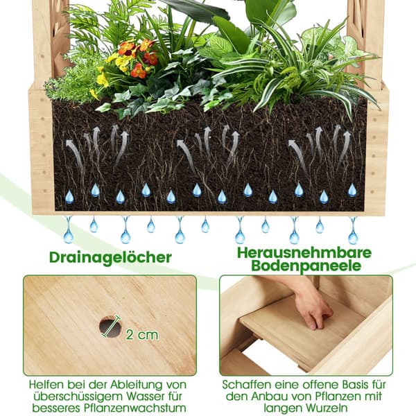 Trækrukke med espalier og drænhuller