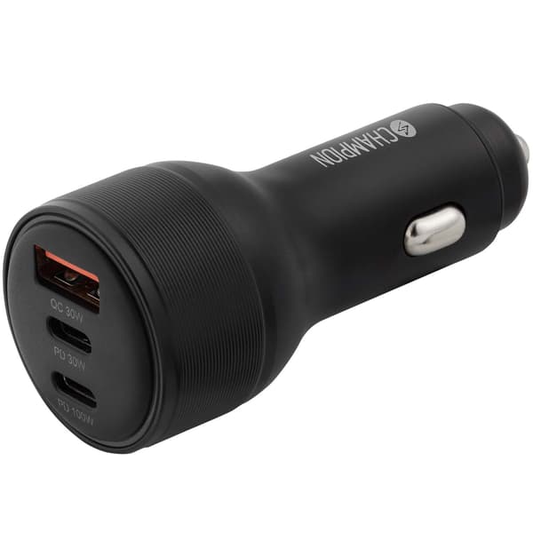 USB-oplader 130W, 3-ports QC/PD, sort