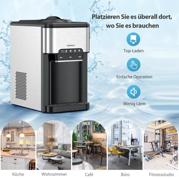 Vanndispenser for benkeplate, varm kald ismaskin, sølv