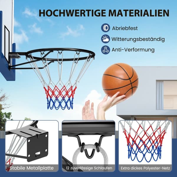 Basketkorg för inomhusbruk – 45 cm, väggmonterad, stötdämpande