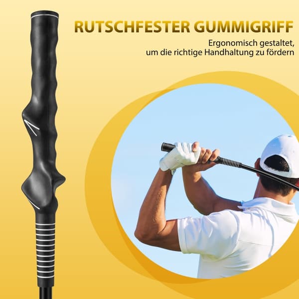 Golfsvingtrener, 80 cm, vekthode, gul