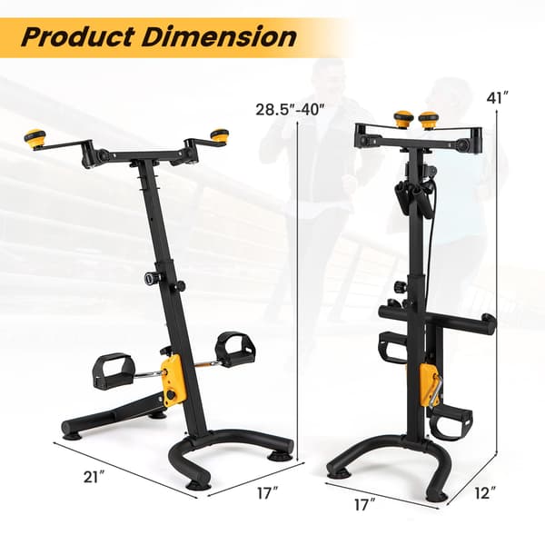 Pedaltræner med justerbart håndgreb, foldbar, 9 niveauer