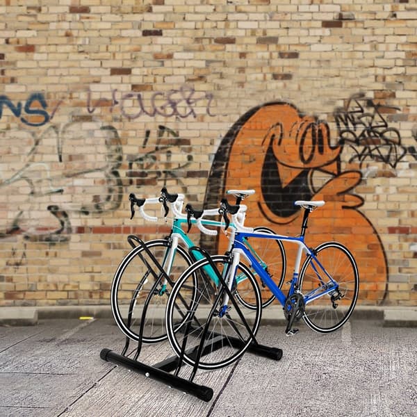 Cykelstativ til 2 – Indendørs/Udendørs, Stål, Sort