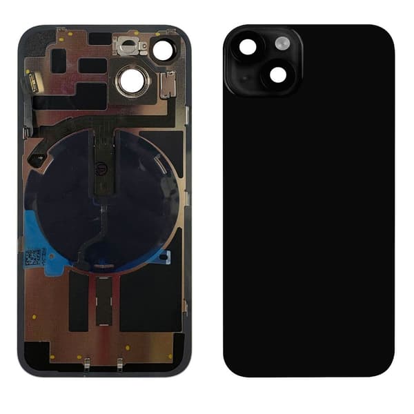 iPhone 14 Bagcover med Små Dele - Sort (Midnight)