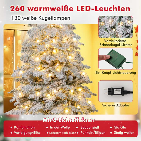 180 cm tekokuusi LED-valoilla