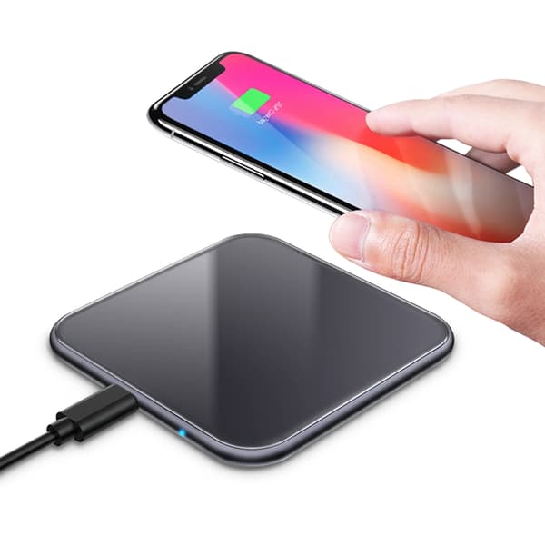 Trådlös snabbladdare för iPhone & Android, 15W - Svart