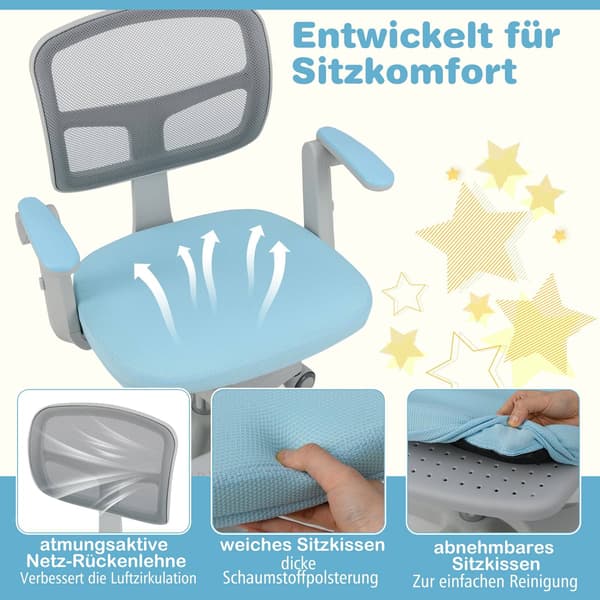 Barnestol, justerbar høyde 41–52 cm, blå