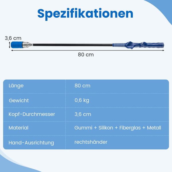 Golfsvingtræner med skridsikkert greb, blå, 80 cm