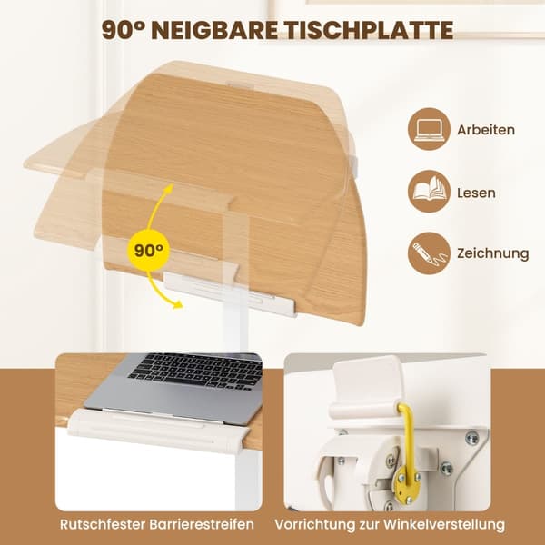 Justerbart laptopbord med vippebord og hjul