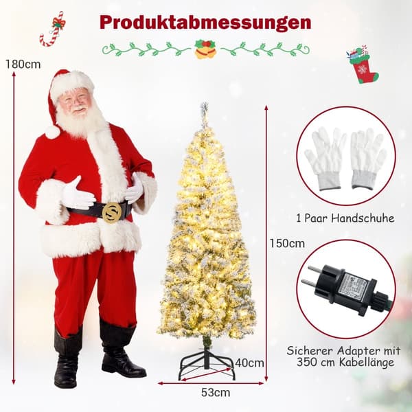 150 cm tekokuusi LED-valoilla
