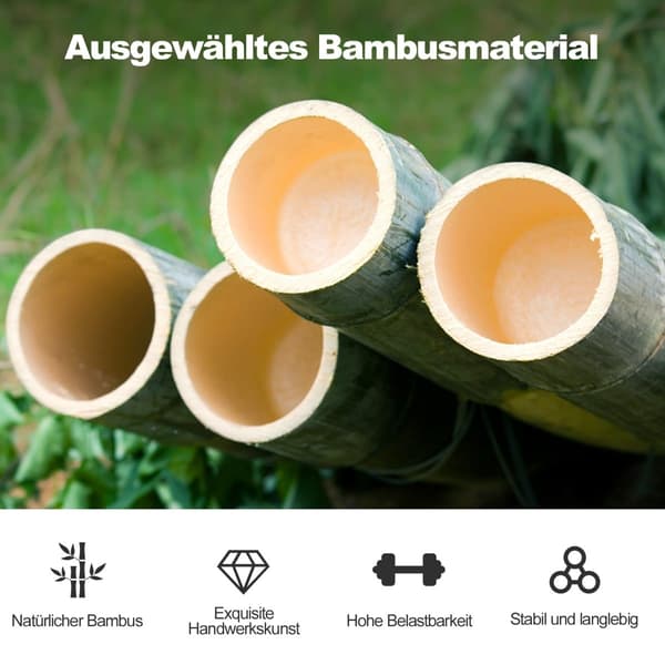 Sammenleggbare barkrakker i bambus, sett med 2, 61 cm setehøyde