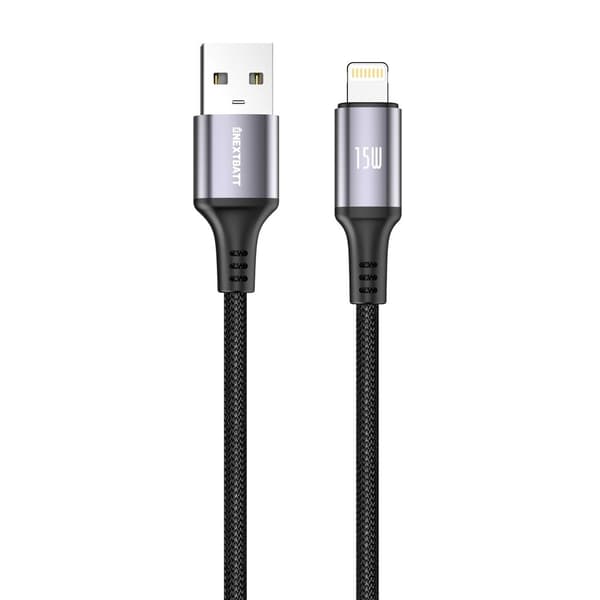 NEXTBATT USB-A til Lightning-kabel 15W, 1m - Sort
