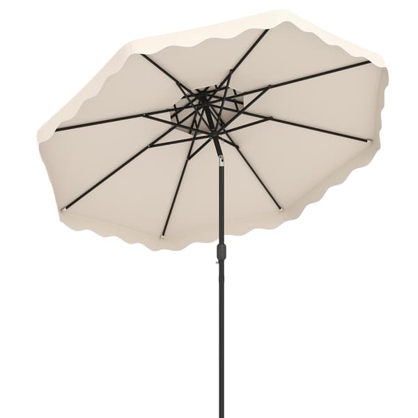 3 meter parasoll, trykknappvippe, sveiv, beige