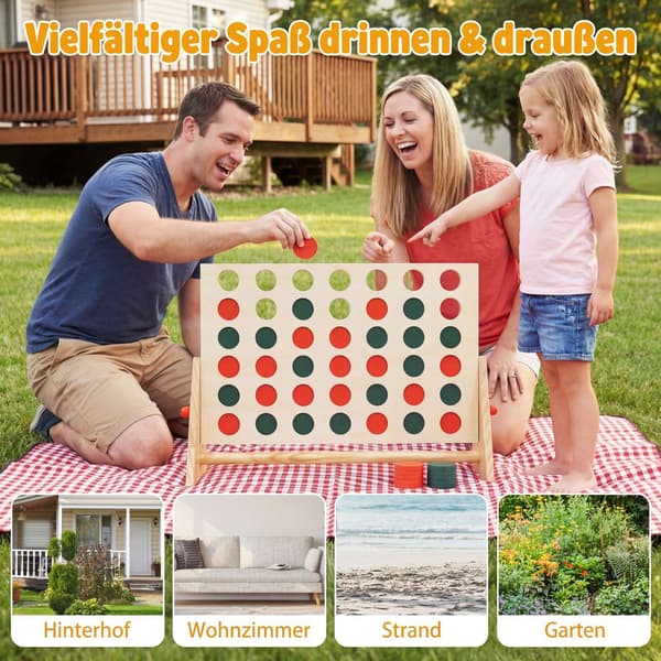 Jumbo träspel Connect 4 med 42 bitar
